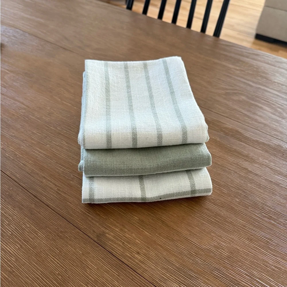 Mint Green and Cream Kitchen Towel Set